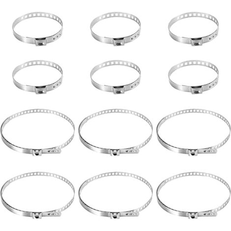 Kit de 12 Colliers de Cardan Ajustables en Acier Inoxydable - Serre-Cardan Universel pour Voiture, Camionnette, SUV (20-50mm/50-120mm) - Réparation de Joint Homocinétique et Arbre de Transmission (1/5)