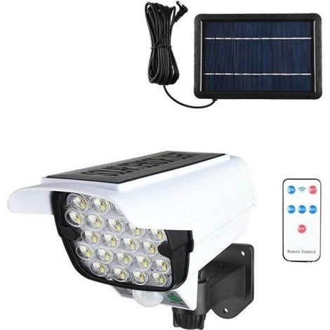 Telecamera Finta Pannello Solare Con Sensore Di Movimento 66 Led Faretto Ta113