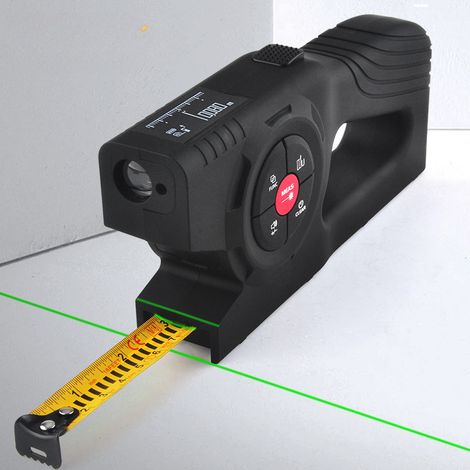3-in-1-Laser-Entfernungsmesser, 60 m Laser-Messgerät und selbstsicherndes Maßband mit sofortiger Digitalanzeige und grüner Laserverlängerung, Messliste mit Speicher