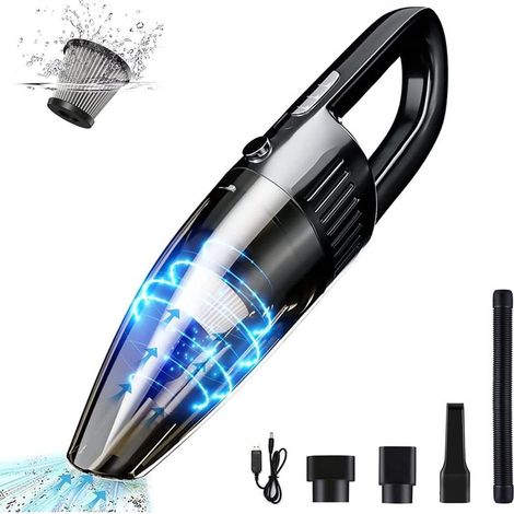 Akku-Tischstaubsauger, 120 W, kabellos, wiederaufladbar, mit Schnellladefunktion und waschbarem Filter, ideal für Zuhause, Auto und Küche (1/5)