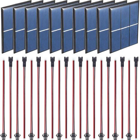 10 Mini-Solarpanels 2,36" x 3,15", Mini-Solarzellen 60 mm x 80 mm, monokristalline Mini-Solarzellen für Solar-Batterieladegeräte und DIY-Solarsystem-Kits (1/5)