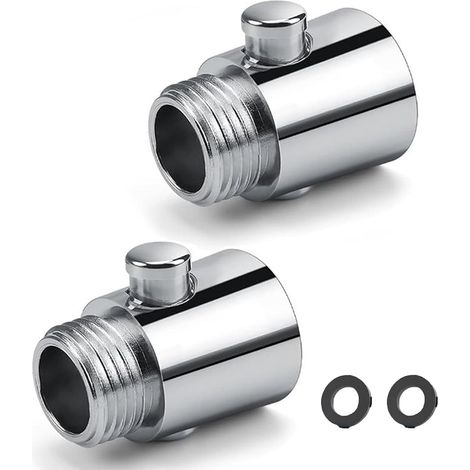 2PCS Pommeau de Douche avec Arrêt G1/2 en ABS,Stop Douche pour Économiseur d'Eau,Facile à Installer,Interrupteur à Un Bouton,Convient pour La Cuisine,La Douche (1/5)