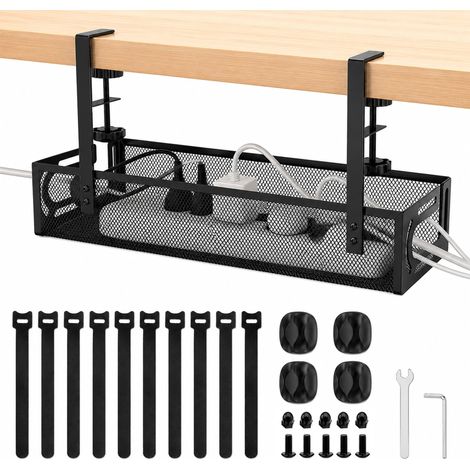 Plateau de gestion des câbles sous le bureau, support de serrage (1/5)