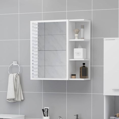 vidaXL Armario con espejo de baño madera contrachapada 62,5x20,5x64 cm (1/5)