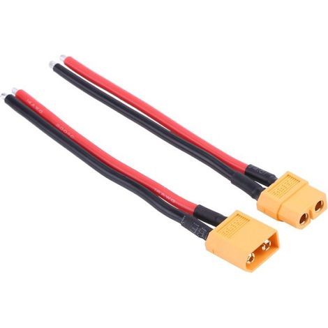 Câble femelle XT60 Adaptateur de connecteur mâle femelle XT60, 2 pièces/ensemble, câble en Silicone 14awg, creatifs kit (1/5)