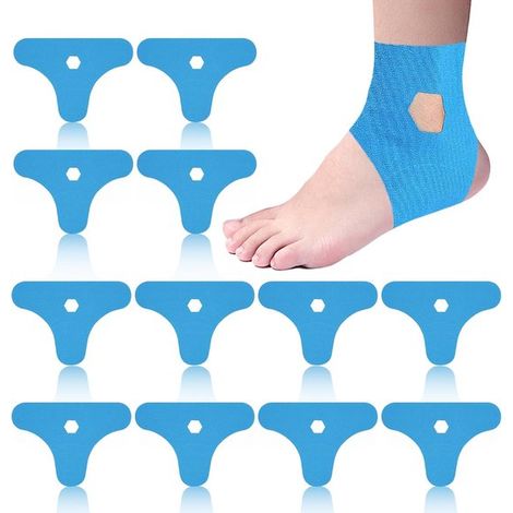 Cinta kinesiológica precortada, paquete de 12 unidades: tiras elásticas impermeables de soporte muscular para tobillo, rodilla, hombro y muñeca - Tres colores (1/5)