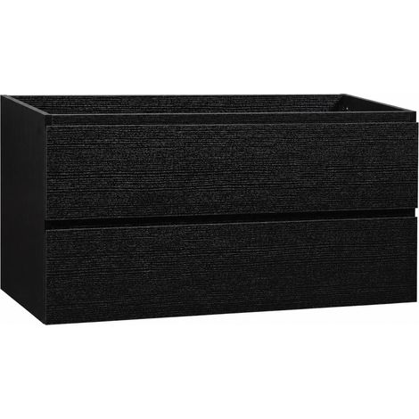 Waschbeckenunterschrank Angela 100cm - Schwarz Holz - Unterschra