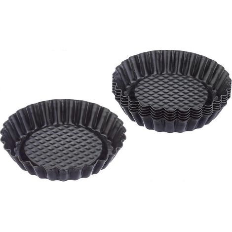 Moules à tartelettes antiadhésifs Zenker en acier au carbone, 10 cm de diamètre, lot de 6. (1/5)