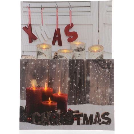 Canvas quadro Xmas con Led 30 x 40 cm