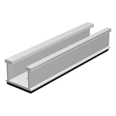 Rail à moulures hautes HS Rail HK 125 Alu, l:125 mm, trou 2x5/2x6 mm (1/3)