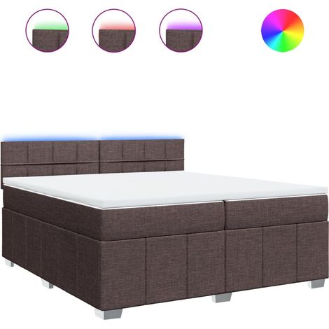 Maison Exclusive - Giroletto a Molle con Materasso Marrone Scuro 200x200cm Tessuto