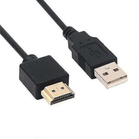 câble HDMI vers USB, câble d'alimentation USB vers HDMI mâle, cuivre pur 0,5 m (1/4)