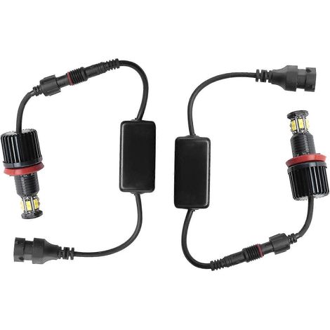 1 paire d'ampoules de phares de voiture Angel Eye 12 LED 120 W pour E82 E90 E92 E60 E61 E63 E89 X6 H8 (1/4)