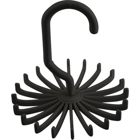 360° drehbarer Krawattenhalter, Gürtel- und Schalaufhänger (Schwarz) - Crezuo