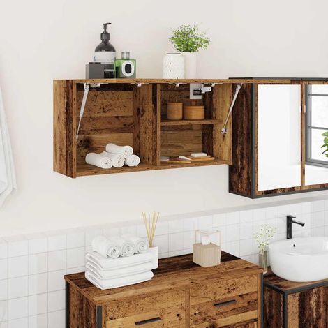 Bad-Wandschrank Altholz-Optik 80x25x40 cm Holzwerkstoff
