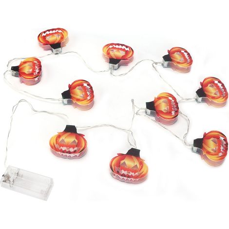 Guirlande Lumineuse Halloween 10 LEDs à Piles pour Décoration Citrouille (1/5)