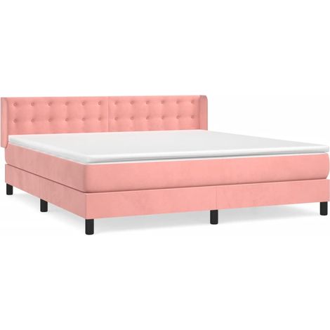 Maison Exclusive - Giroletto a Molle con Materasso Rosa 180x200 cm in Velluto