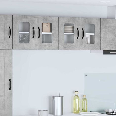 vidaXL Panneau de lave-vaisselle Kalmar 2 pc Gris béton