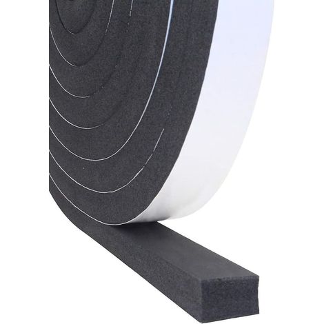 Joint d'étanchéité pour fenêtres et portes, bande d'étanchéité auto-adhésive en mousse de caoutchouc, 25 mm de large x 20 mm d'épaisseur x 5 m de long, noir (1/5)