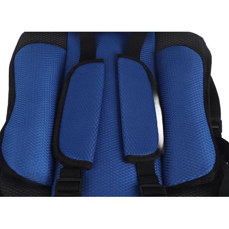 Siège auto portable pour bébé, large et épais, stable et sûr, universel pour les tout-petits et les enfants, bleu foncé et noir. (1/3)