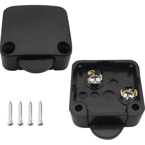2 interruptores automáticos para puertas de armario, 1A 250V, para luces de armario (negro) (1/5)