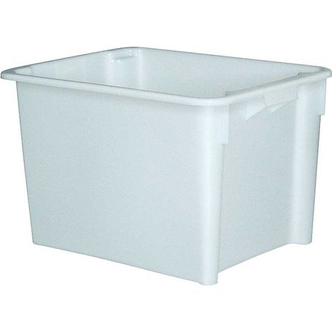 BRB Drehstapelbehälter, LxBxH 800x600x505 mm, Inhalt 170 Liter, Boden und Wände geschlossen, weiß