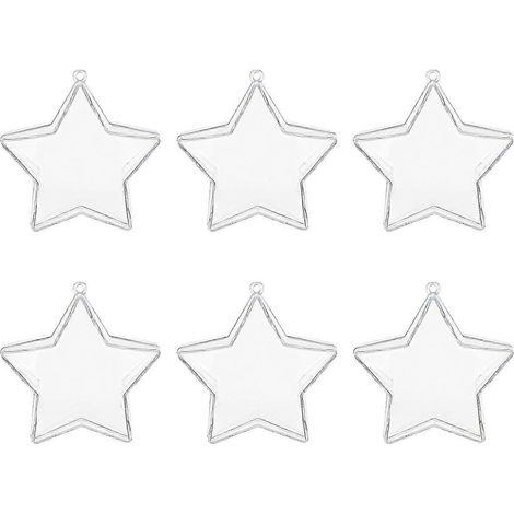 Lot de 6 boules de Noël transparentes en plastique, personnalisables, pour décorer le sapin et les décorations saisonnières. (1/5)