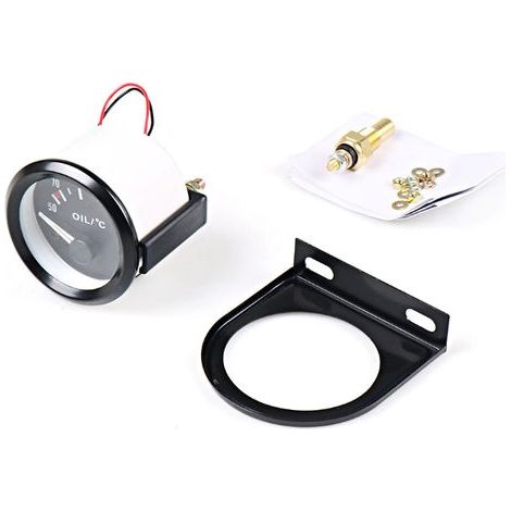 Universal 12V oil temperature gauge, 52mm/2 inch, aluminum, 50-150℃, with sensor (1/5)