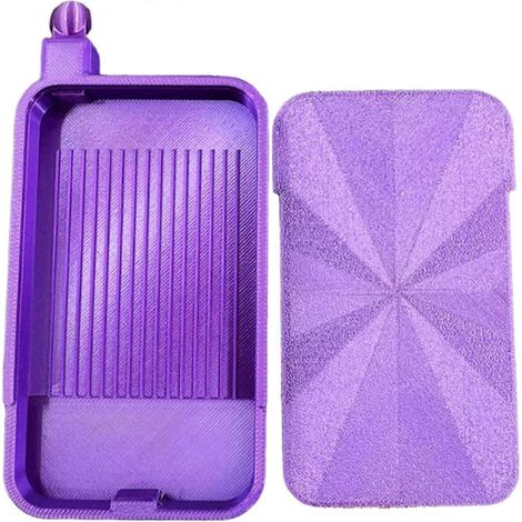Plateau pour peinture diamant à double compartiment avec couvercle bec verseur latéral accessoire de tri et rangement violet (1/5)