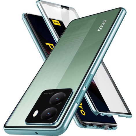 Funda para Xiaomi Poco X7 Pro 5G, magnética, doble cristal, verde. (1/2)