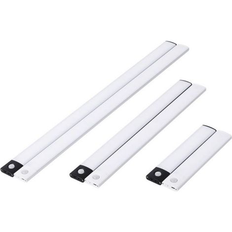 Lampe de Placard Détecteur 30 x 3,5 x 1,15 cm lumière tricolore Magnétique Lampe d'Armoire LED Dimmable Veilleuse Lumière douce (1/3)
