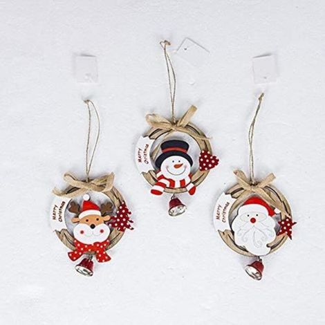 Decorazione natalizia in legno da appendere, ornamenti natalizi in legno per albero di Natale, ornamento natalizio fatto a mano per albero di Natale (1/4)