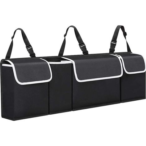 Rangement Coffre de Voiture, Organisateur Interieur Accessoires Voiture, Organiseur Tissu Oxford Imperméable Rangement Voiture avec 4 Poches (1/5)