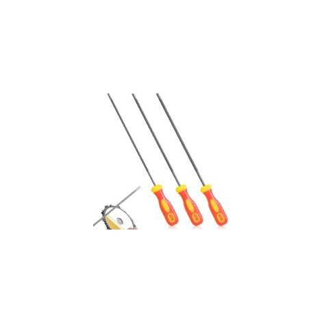 3er-Pack Kettensägenfeilen, Kettensägenfeile, Kettensägen-Kettenschärfer mit Griffen, leicht zu halten, 3 Größen 4,0 mm, 4,8 mm, 5,5 mm, für Kettensägen (rot gelb)