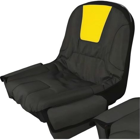 Housse de siège de tracteur en matériau 600D très résistant avec poches à outils pour tracteur de jardin de 31,8 à 35,6 cm, noir et jaune (1/5)