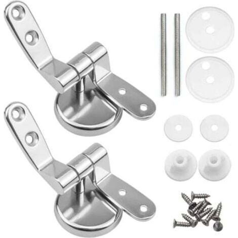 Promotion Charniere Abattant, Lot de 2 charnières de rechange pour lunette WC avec fixations en alliage de zinc (1/4)
