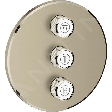 Vanne à trois voies UP Grohtherm Smart Control 29122 FMS ronde nickel brossé (1/4)