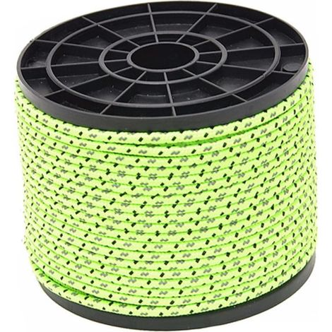 Corde de tente de camping extérieure de 50 m, corde réfléchissante coupe-vent de 4 mm pour tente de plage