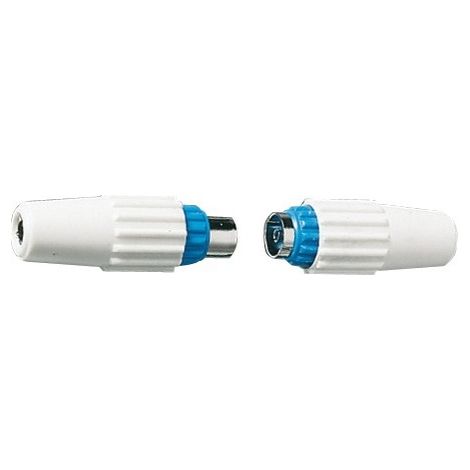 Fiche TV coaxiale femelle LEBENAOID 9,52 mm CEE modèle 032518 bleu (1/2)