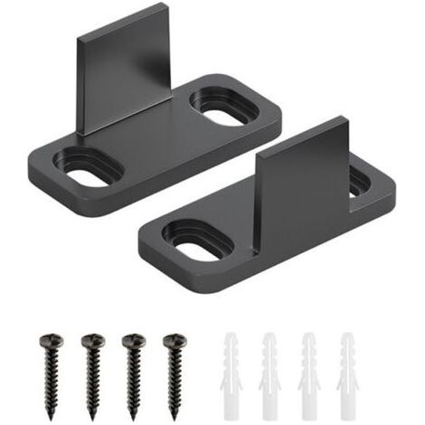 Guide de Porte coulissante, Guide de Sol de Porte de Grange, 2 pièces de quincaillerie de Guide inférieur réglable Non Fendu,Guide de Plancher Porte coulissante (1/4)