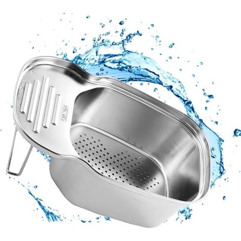 Cestello filtrante per lavello in acciaio inox, scolapiatti multifunzionale per prevenire ostruzioni - Crezuo