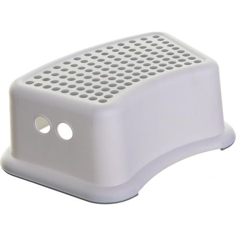 Marche-pieds/Tabouret pour enfants antidérapant, blanc et gris (1/5)