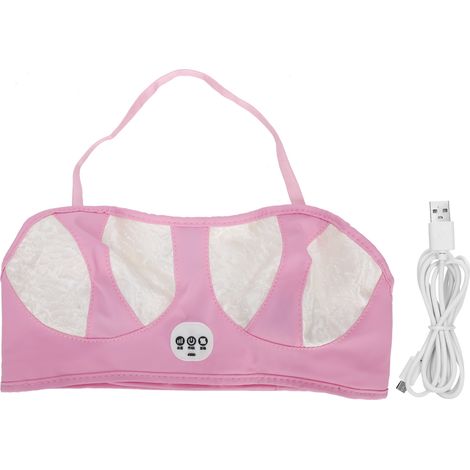 Machine de Massage Poitrine Électrique pour Augmentation Mammaire, Soutien-Gorge Vibrant Rose/Blanc (Type Rechargeable) (1/5)