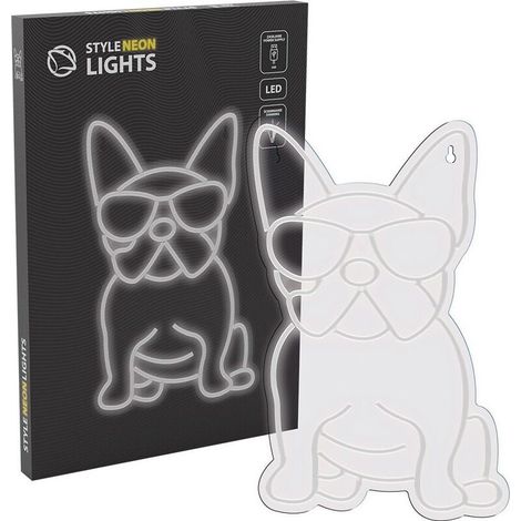 Luces de neón estilo Manta SNL66WH, bulldog francés blanco (1/3)
