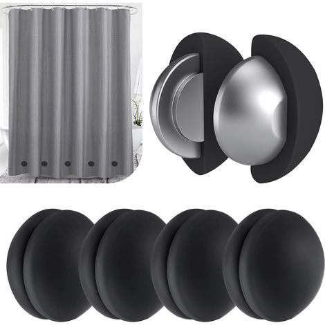 paires de poids magnétiques puissants en silicone pour rideau de douche, antirouille, pour douche (3 cm x 3 cm), fenêtre, extérieur et nappe - Empêchent les claquements et les battements.