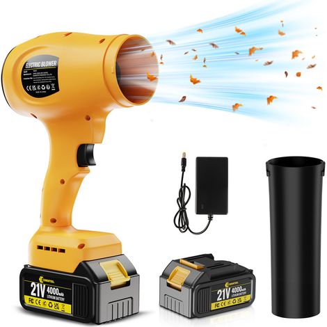 CONENTOOL Souffleur de feuilles sans fil puissant 65 000 trs/min 800W - Vitesse d'air 350m/s - 4000Ah batterie - Pour broche de batterie Makita 18V - 1 batterie (1/5)