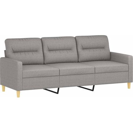 3-Seater Sofa Light Grey 180 cm Fabric vidaXL (1/5)