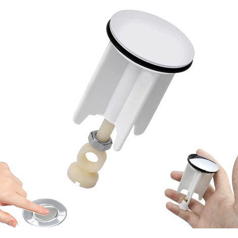 BRAVIX Bouchon d'évier universel, bouchon de vidange de remplacement de bouchon escamotable de 40 mm, hauteur réglable, fabriqué en laiton, caoutchouc, plastique, antirouille et joint (1/5)