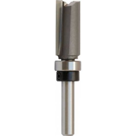 Mèche Affleureuse Droite HM D. 12,7 x Lt. 63 x Lu. 25,4 x Q. 6 mm x Z2 + Guide a Billes Supérieur - Pour le Bois - Diamwood