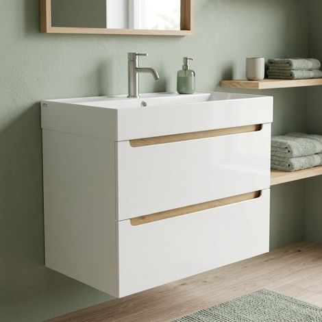 Naturel Mueble de baño con lavabo Naturel Stilla 80x60x45 cm, blanco (STILLAD08057U2) (1/5)